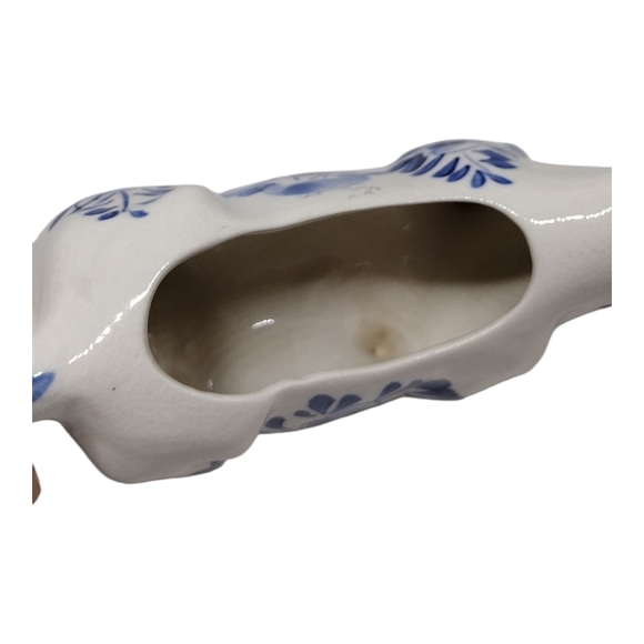 Whimsical Delft Blue and White Ceramic Cow Pitcher - Picture 13 of 15
